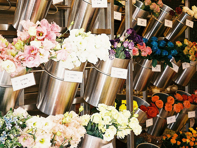 Professional floral supplies including vases, tools and accessories